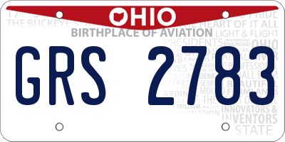 OH license plate GRS2783