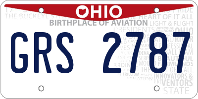 OH license plate GRS2787