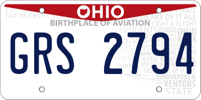 OH license plate GRS2794