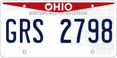 OH license plate GRS2798