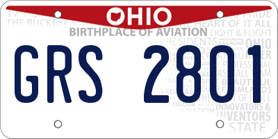 OH license plate GRS2801