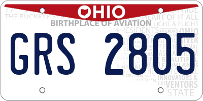 OH license plate GRS2805