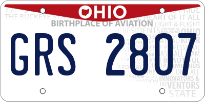 OH license plate GRS2807