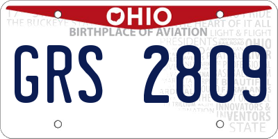 OH license plate GRS2809