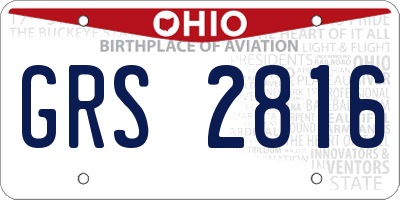 OH license plate GRS2816