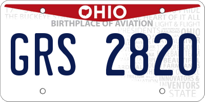OH license plate GRS2820