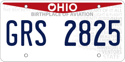OH license plate GRS2825
