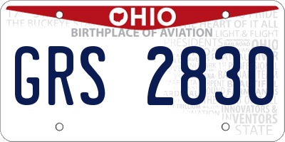 OH license plate GRS2830