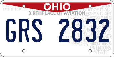 OH license plate GRS2832