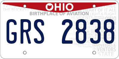 OH license plate GRS2838