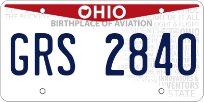 OH license plate GRS2840