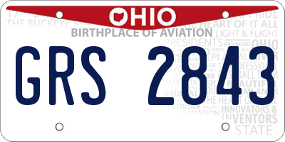 OH license plate GRS2843