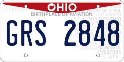 OH license plate GRS2848