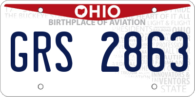OH license plate GRS2863