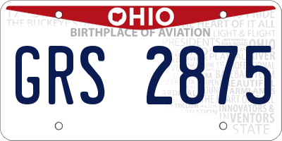OH license plate GRS2875
