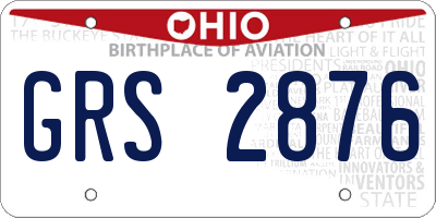 OH license plate GRS2876
