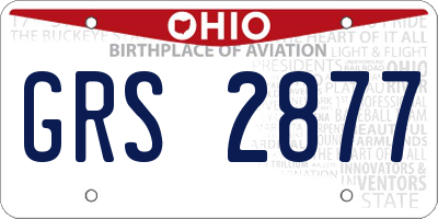 OH license plate GRS2877