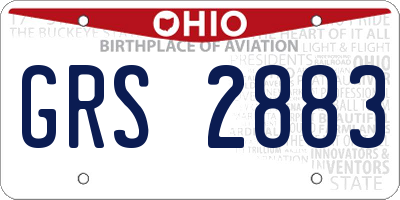OH license plate GRS2883