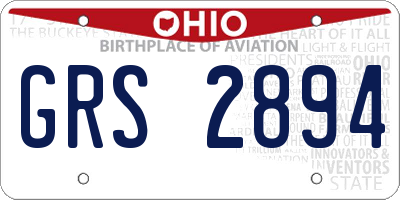 OH license plate GRS2894