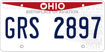 OH license plate GRS2897