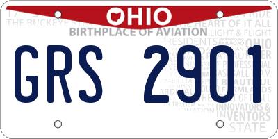 OH license plate GRS2901