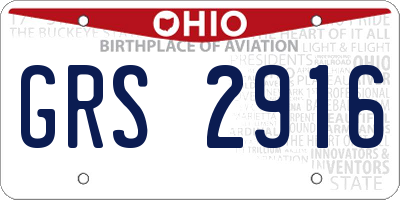 OH license plate GRS2916