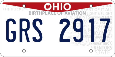 OH license plate GRS2917