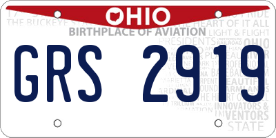 OH license plate GRS2919
