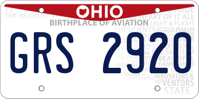OH license plate GRS2920