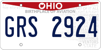 OH license plate GRS2924