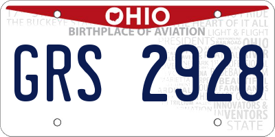 OH license plate GRS2928