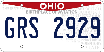 OH license plate GRS2929