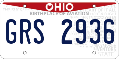 OH license plate GRS2936