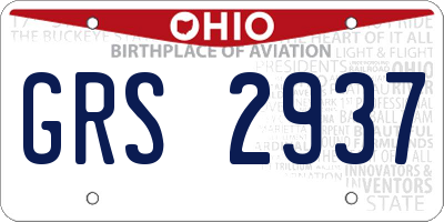 OH license plate GRS2937
