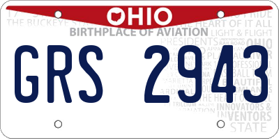OH license plate GRS2943