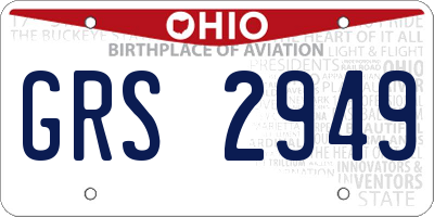 OH license plate GRS2949