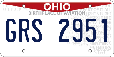 OH license plate GRS2951