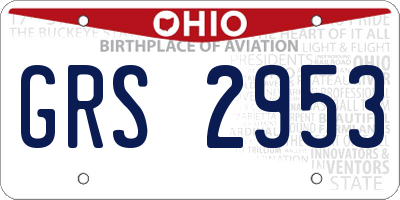 OH license plate GRS2953