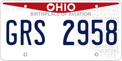 OH license plate GRS2958