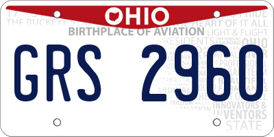 OH license plate GRS2960