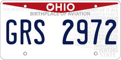 OH license plate GRS2972