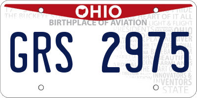 OH license plate GRS2975
