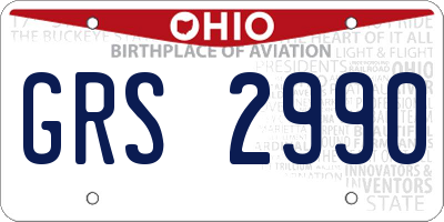 OH license plate GRS2990