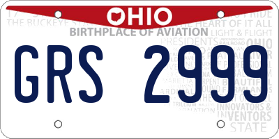 OH license plate GRS2999
