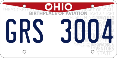 OH license plate GRS3004