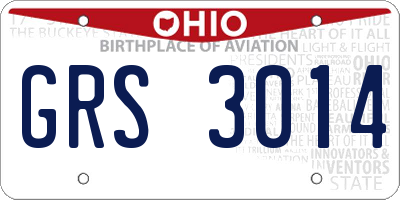 OH license plate GRS3014
