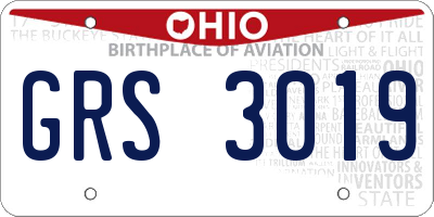OH license plate GRS3019