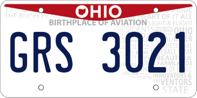 OH license plate GRS3021