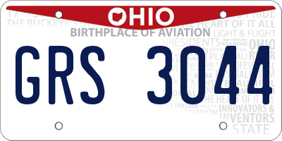 OH license plate GRS3044