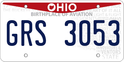 OH license plate GRS3053